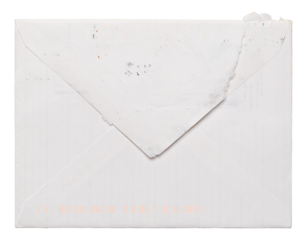 vintage postal envelope grunge paper design png isolated on transparent background