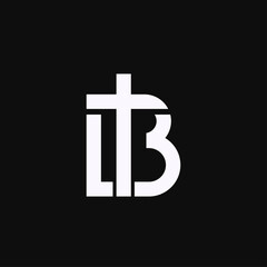 Modern Monogram Logo with Christian Cross and Initials L and B