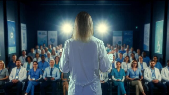 Female Nurse Educator Guides Hospital Staff Through Realistic Patient Care Scenarios Under Warm Lighting