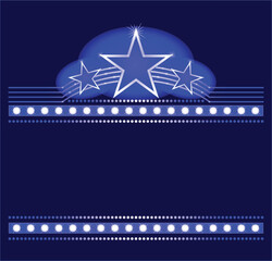 Big stars over place vector Design for your text