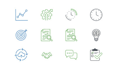 Fototapeta premium Abstract icon set for business and technology concepts