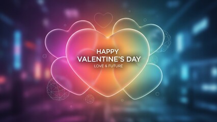 Valentines Day background with red hearts and golden glitter