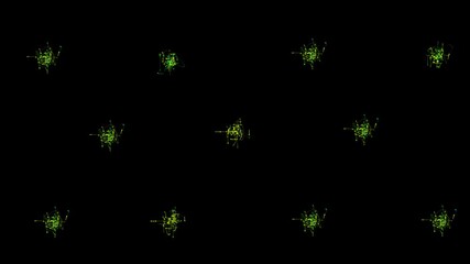 Visualization of an ecological or biological simulation, potentially showing movement or interactions within the system. 
