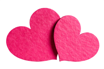 Pink paper heart on white background for Valentine love and celebration