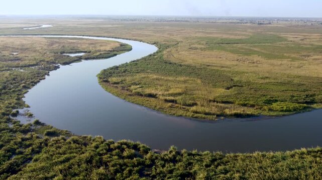 Cubango River bend near Shakawe in the Okavango Delta, Botswana