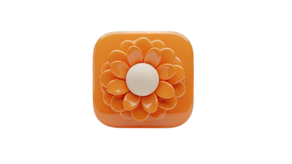 Orange Flower Icon