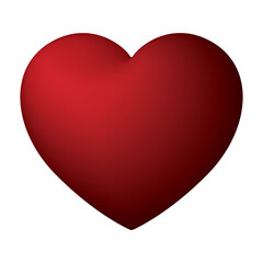3D red heart symbol isolated