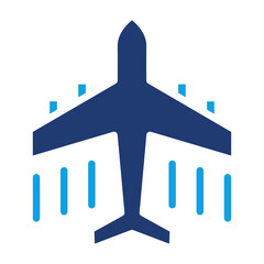 Plane Blue Color Icon