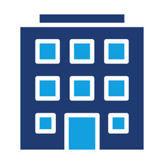 Hotel Blue Color Icon