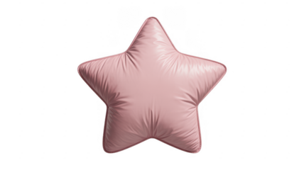 Shiny pink star pillow star shaped isolated on a transparent background