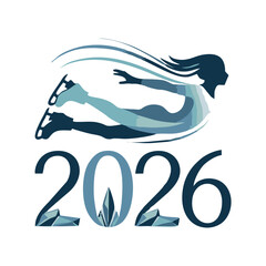 Figure Skating Silhouette Vector &ndash; Elegant Ice Skater in Motion