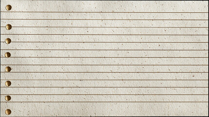 An Empty Lined Paper with Punched Holes ready for writing