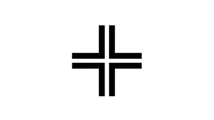 Obraz premium Black Iron Cross Symbol on White.