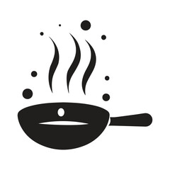 Circular Steam Culinary Logo With Frying Pan