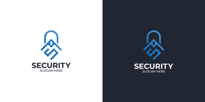 Set of combination security logos with letter S