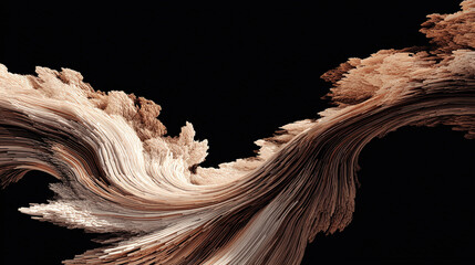 An artistic abstract composition resembling swirling sand. The unique textures and colors evoke a sense of movement and depth.