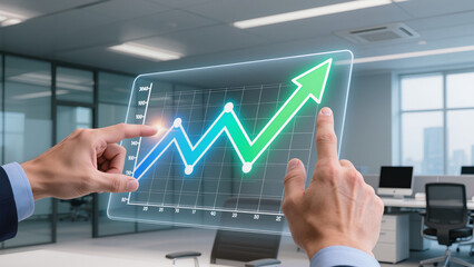 hand holding a graph