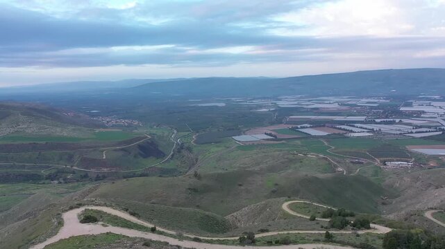 Aerial Mevo Hama Overlooking Golan Heights Valley Israel

Drone footage overlooking Mevo Hama and Golan Heights valley Israel January 1 2026 landscape
