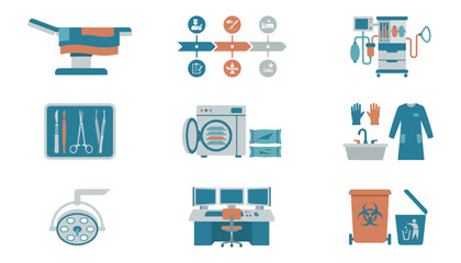 Medical icons healthcare and technology design elements