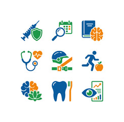 Medical icons healthcare wellbeing and diagnostic illustrations