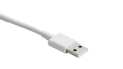 White USB cable end against dark background