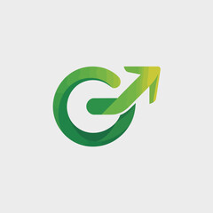Green and yellow arrow forming a continuous loop with a stylized G shape