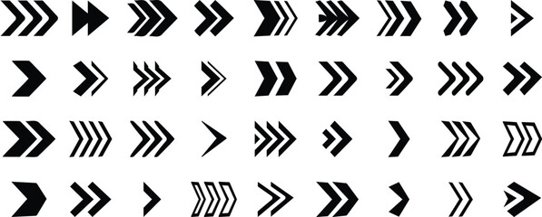 Arrow. Cursor. Arrow vector icon. different arrow signs, black arrows icons. Set different cursor arrow direction symbols in flat style. Vector illustration isolated on white background.