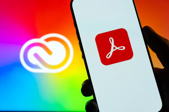 Adobe Acrobat Reader logo is displayed on the screen of a smartphone, in Bangalore, India, on January 06, 2026