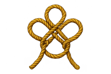 Bowline on a bight knot tying concept illustration