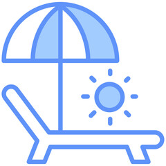 Holiday Outline Blue Color Icon