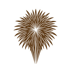 Vintage Brown spiky plant silhouette isolated on white background