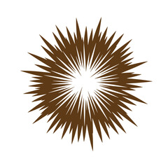 Vintage Brown starburst shape with sharp points radiating from center  abstract design element