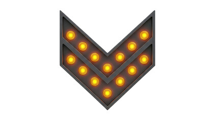 Chevron Marquee Sign with Glowing Yellow Lights