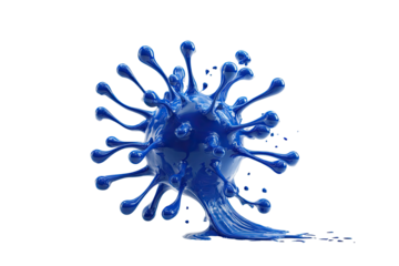 Blue virus model melts, dripping down