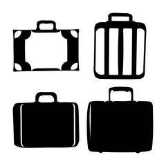 Various luggage and briefcase icons for travel and business concepts Vector