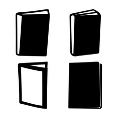 Book icons vector set depicting education and knowledge concepts Vector