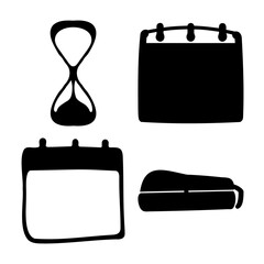 Time, calendar, and communication business icons vector set Vector