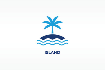 ISLAND vector, icon or logo sign isolated symbol illustration