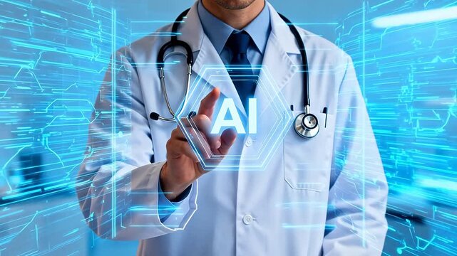 Doctor interacting with AI interface