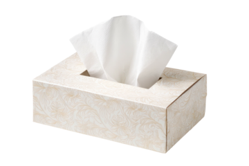 Tissue box with tissue sticking up