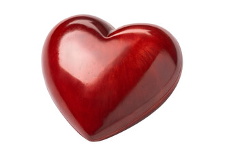 Obraz premium Glossy deep red heart, isolated on transparent background