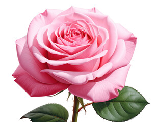 Pink rose isolated on white background