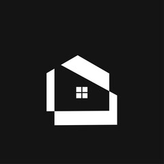 Minimalist Geometric House Logo Design for Real Estate and Property Business