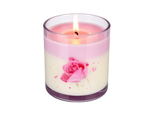 Romantic candle isolated on white background.