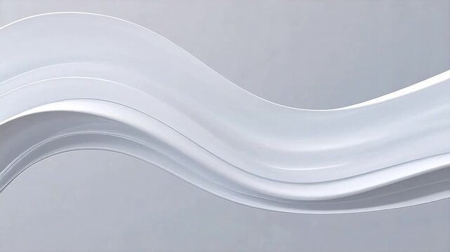 Abstract white flowing curves on gray background
