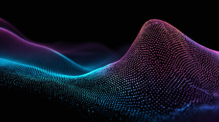 Abstract digital landscape with flowing lines and vibrant colors, resembling a topographical map. The composition has an interesting visual effect.