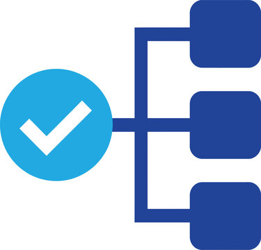 Decision tree icon, workflow approval, process validation, system hierarchy, business logic, vector illustration