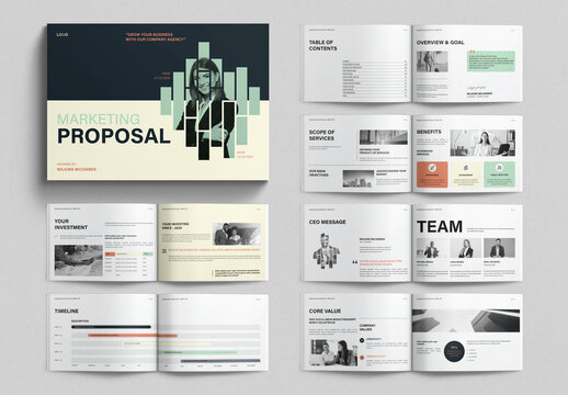 Marketing Proposal Template Design Layout Landscape