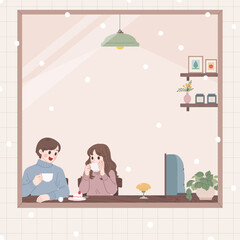 Cozy Winter Story A Couple's Warm Moment by the Window