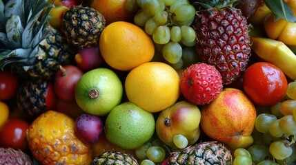 Colorful fruit medley close-up